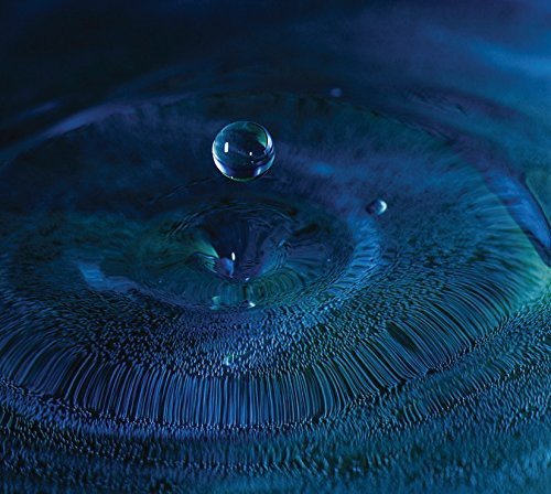 The alt text for the image is: "A water droplet falls into a blue, rippled body of water."