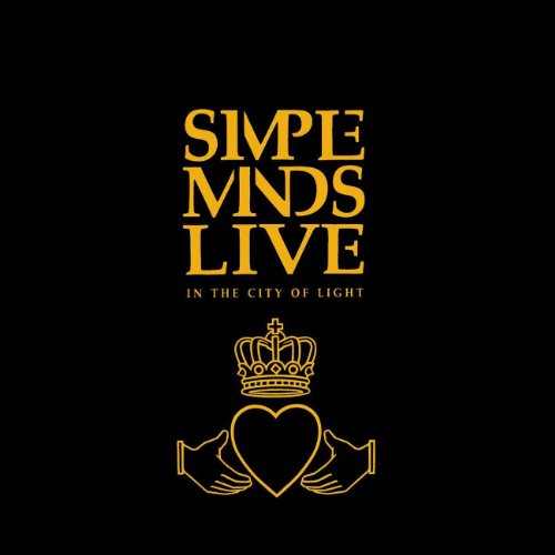 Simple Minds "Live In The City Of Light" CD cover with gold graphics.