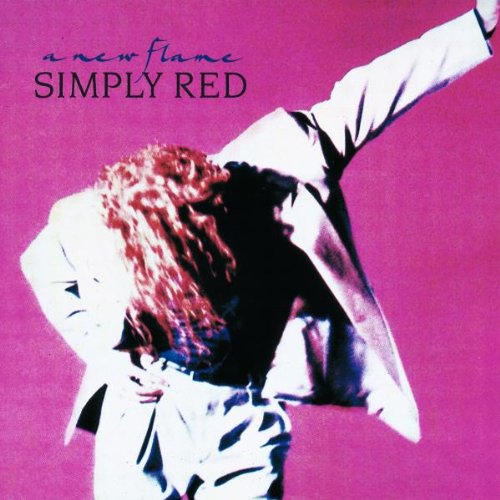 Album cover for Simply Red’s “A New Flame” featuring a man in a suit.