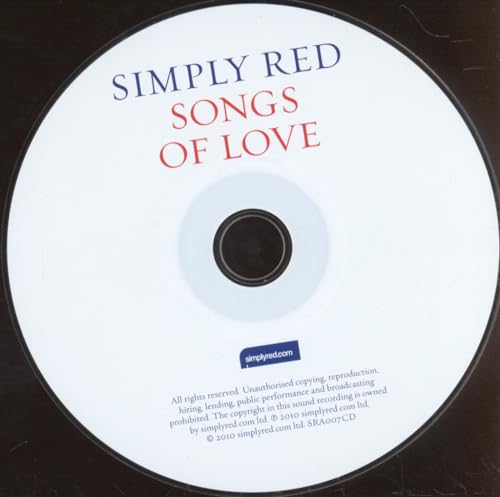 Simply Red "Songs Of Love" CD with text and central hole.