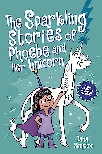 Book cover featuring a girl and a unicorn with sparkly details.