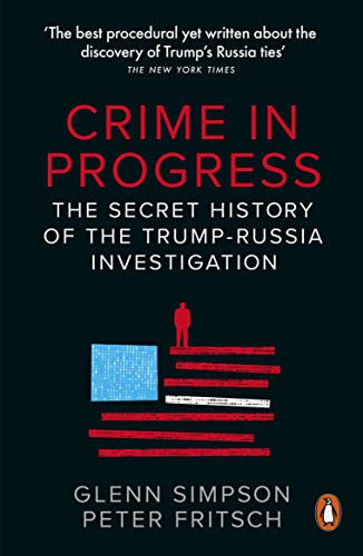 Book cover: "Crime in Progress" about the Trump-Russia investigation.