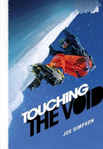 Book cover: climber suspended over a snowy crevasse.