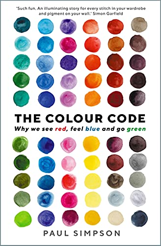 Book cover with watercolor paint circles and title "The Colour Code".