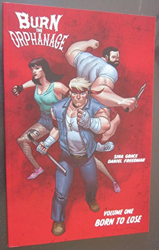 Red graphic novel cover featuring three figures with weapons.