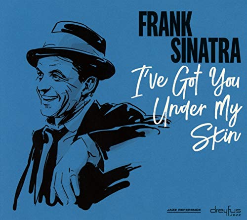 Frank Sinatra album cover, illustrated portrait in a suit and hat.