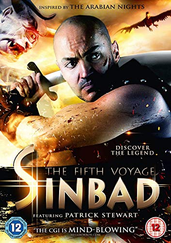 DVD cover for "Sinbad: The Fifth Voyage" featuring a muscular man with a sword.
