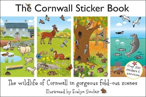 Book cover depicting Cornish wildlife scenes with animals and fold-out stickers.