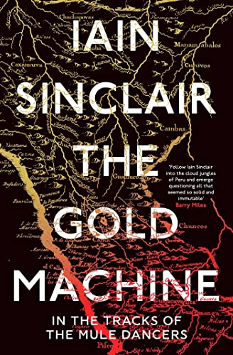 Book cover: “The Gold Machine” with gold text on a dark, map-like background.
