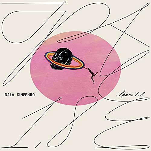 CD cover: pink circle with a head-planet and abstract lines.