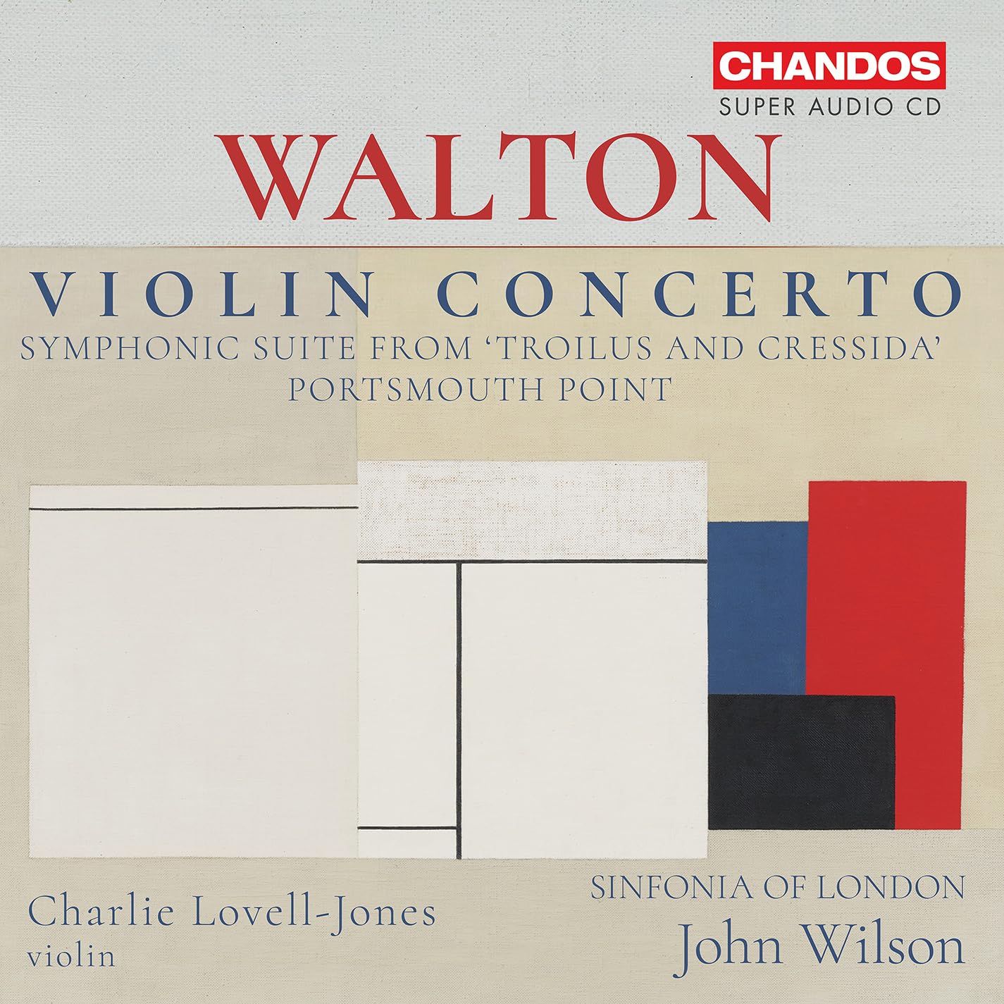 CD cover for Walton’s Violin Concerto with abstract geometric design.