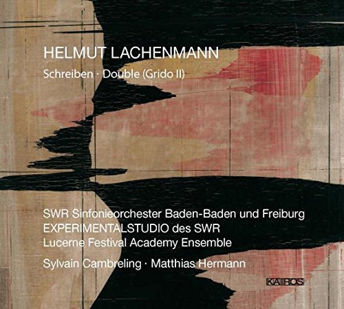 CD cover for Helmut Lachenmann’s “Schreiben Double (Grido II)” with abstract art.