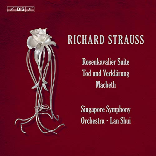 CD cover: silver rose sculpture against a dark red background.
