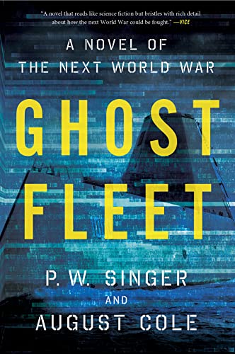 Book cover for “Ghost Fleet” with yellow text and a submarine silhouette.