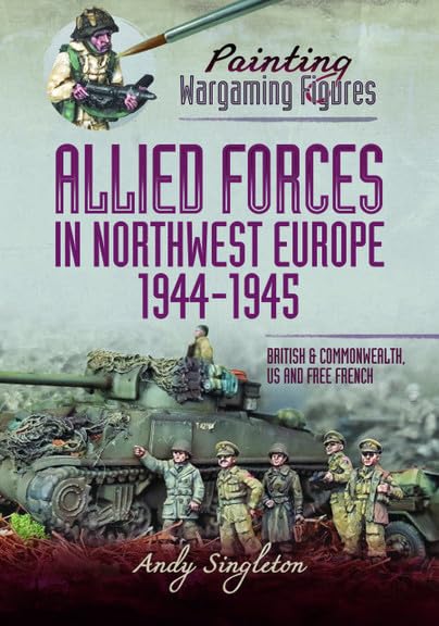 Book cover illustrating Allied soldiers and tanks, with painting supplies.
