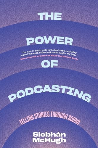 Book cover for "The Power of Podcasting" with layered purple text.
