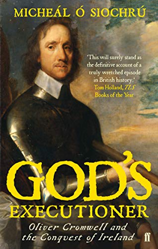 Book cover featuring a portrait of Oliver Cromwell in armor with yellow text overlay.