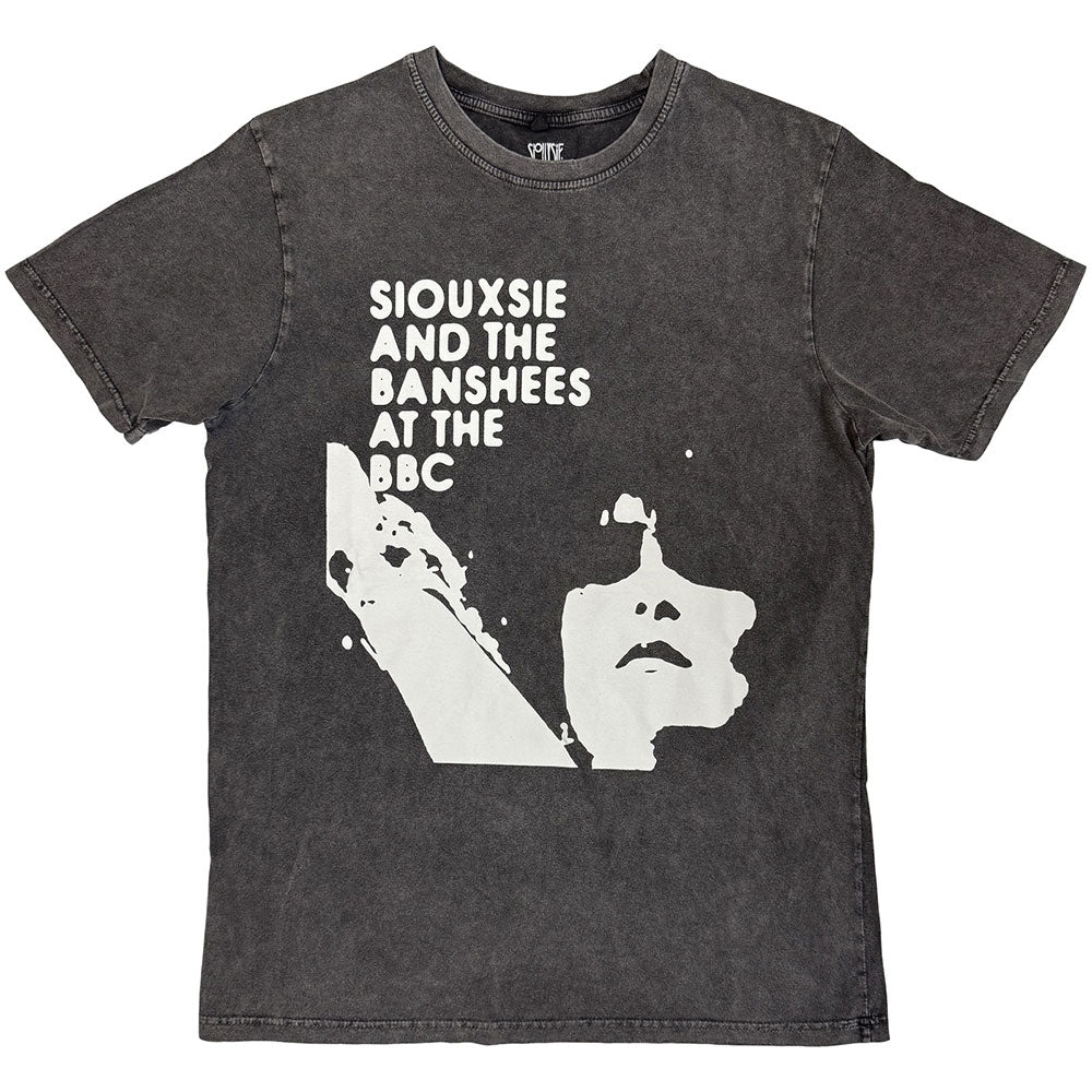 Dark gray t-shirt with Siouxsie and The Banshees band graphic.
