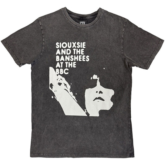 Dark gray t-shirt with Siouxsie and The Banshees band graphic.