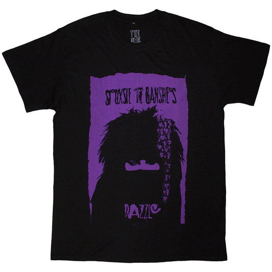 Black unisex T-shirt featuring the Siouxsie and the Banshees Dazzle album artwork graphic.