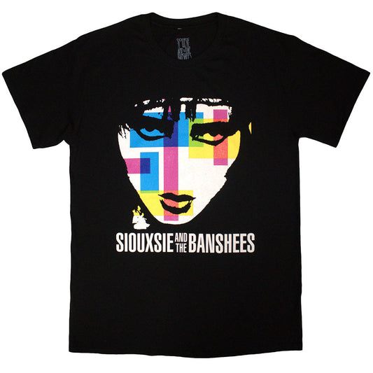 Black unisex T-shirt featuring the Siouxsie and the Banshees Once Upon A Time graphic.