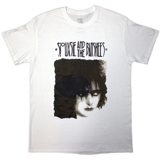 White unisex t-shirt featuring Siouxsie and the Banshees Spellbound graphic print on the front.