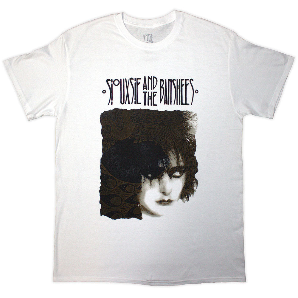 White unisex t-shirt featuring Siouxsie and the Banshees Spellbound graphic print on the front.
