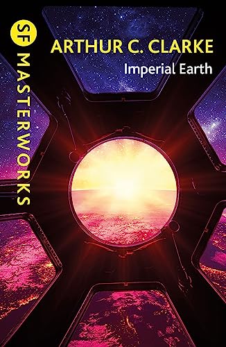 Book cover for Imperial Earth by Arthur C. Clarke featuring a futuristic spacecraft viewport.