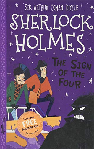 Book cover for Sherlock Holmes: The Sign of the Four featuring two cartoon detectives.