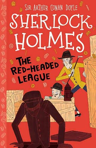 Book cover: Sherlock Holmes illustration with men and wooden crates.