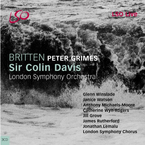 CD cover for Britten’s “Peter Grimes” with stormy sea imagery.