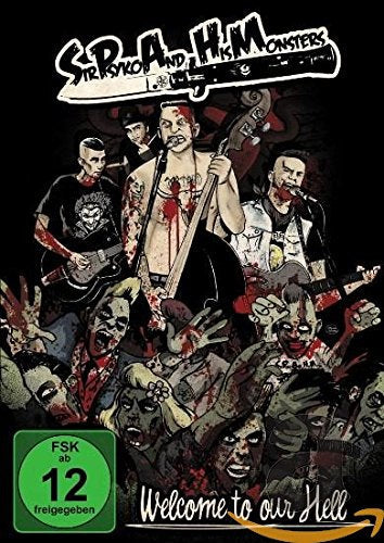 Illustrated band members playing instruments surrounded by zombies with an FSK 12 rating label.