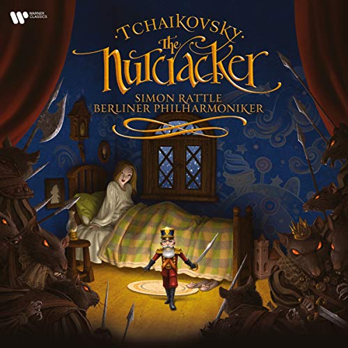 “The Nutcracker” vinyl record cover with illustration and black disc shown.
