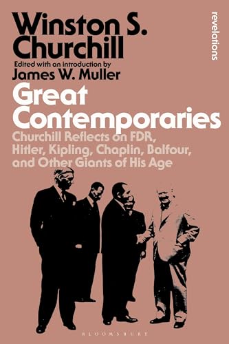 Book cover: “Great Contemporaries” by Winston S. Churchill, silhouettes of men.