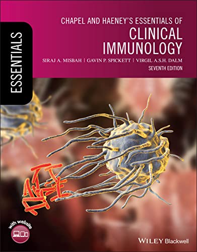 Book cover: "Chapel and Haeney's Essentials of Clinical Immunology," seventh edition.