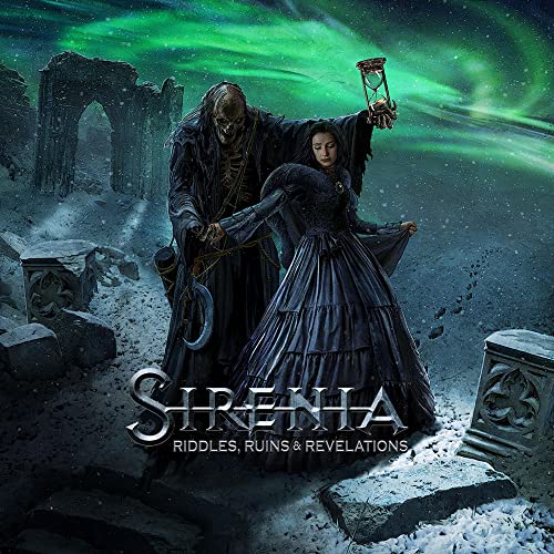 CD cover: two figures in ruins with glowing aurora borealis.