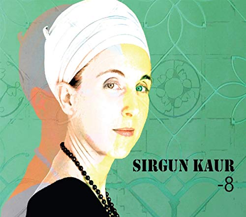 Album cover of Sirgun Kaur featuring a woman in a white headwrap and beads.