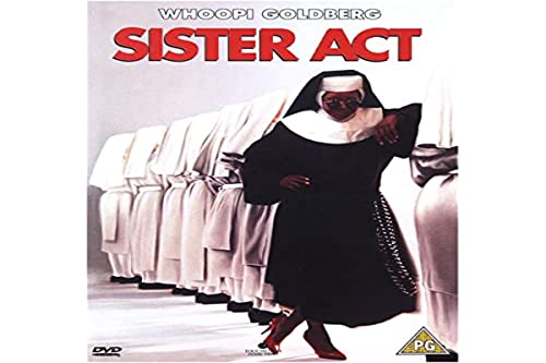 “Sister Act” DVD cover featuring Whoopi Goldberg in a nun’s habit.