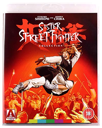 Blu-ray cover for "Sister Street Fighter" featuring a woman in a fighting pose.