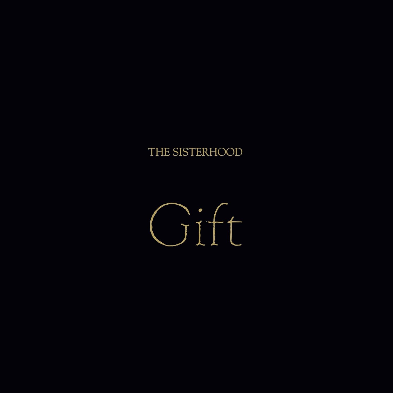 Black background with gold text reading "The Sisterhood" and "Gift".