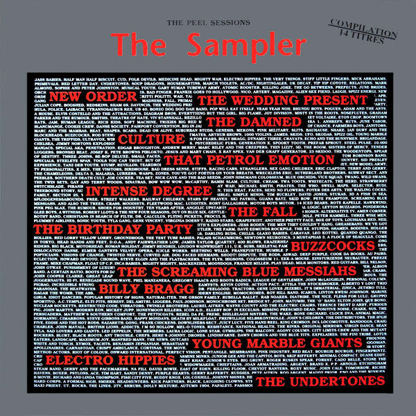 Vinyl record cover for Sisters Of Mercy’s Peel Sessions compilation, listing song titles.