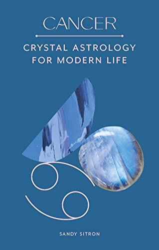 Book cover for "Cancer: Crystal Astrology," featuring crystals and a crab symbol.