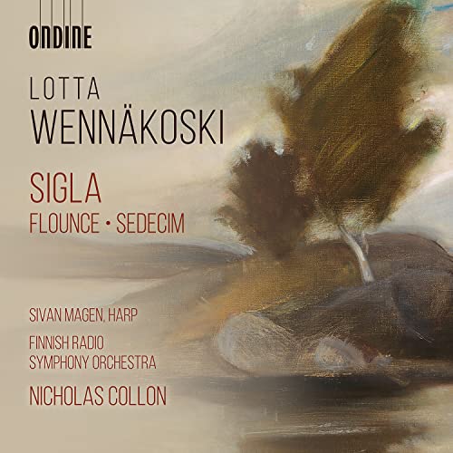CD cover for Lotta Wennäkoski’s “Sigla” with abstract landscape art.