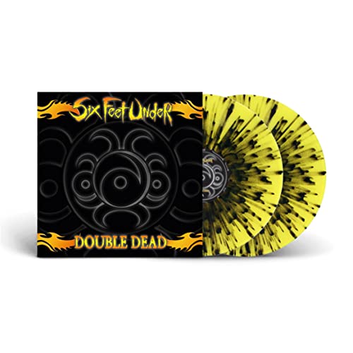 Six Feet Under "Double Dead: Redux" vinyl record, yellow and black swirl.