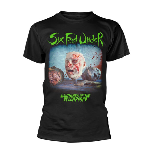 Black t-shirt with a gruesome zombie face and band logo.