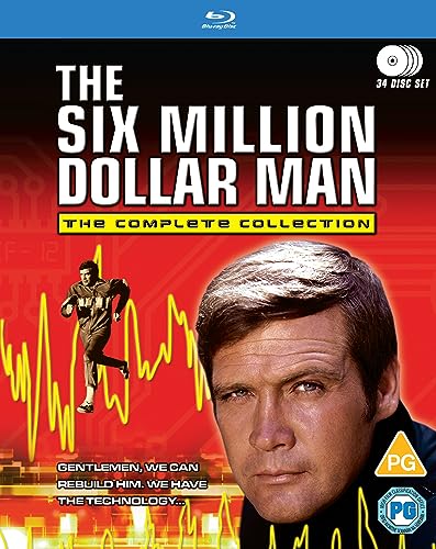 Blu-ray cover for "The Six Million Dollar Man" featuring Lee Majors.