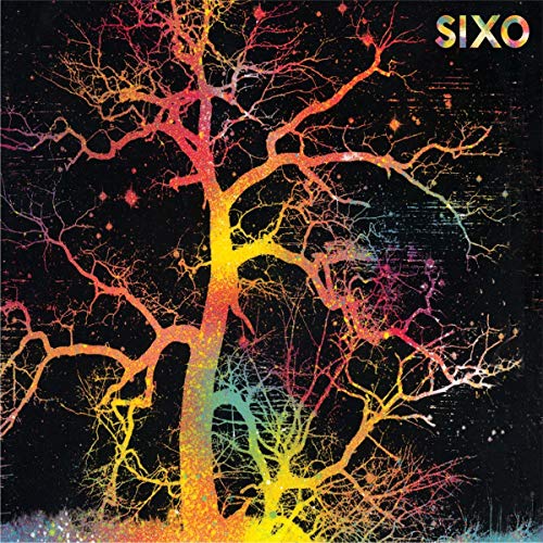 Colorful, branching tree illustration against a dark speckled background.