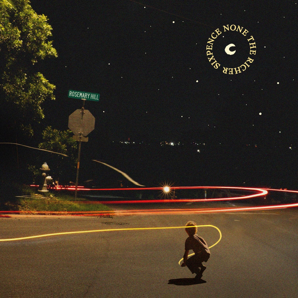 CD cover: nighttime street scene with a child and light trails.