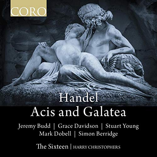 CD cover: classical sculpture of embracing figures, "Handel: Acis and Galatea.