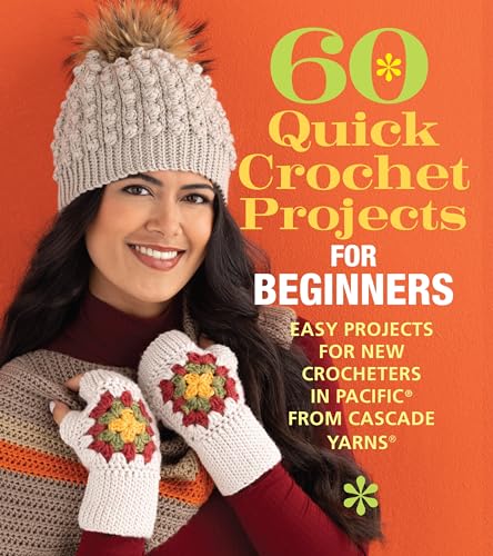 Book cover featuring a woman wearing a crocheted hat and fingerless gloves.